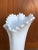 1960s Vintage Mid-Century Modern Milk Glass Swung Glass Stretch Vase. For Sale - Image 5 of 9