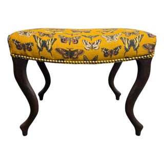 Lee Industries Ottoman Lady Goldenrod Fabric Nailheads For Sale