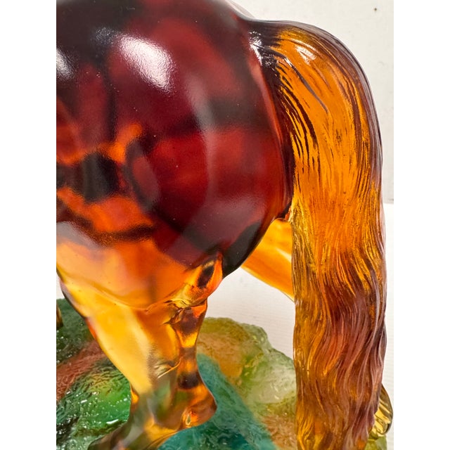 LiuLi Crystal Art Fire Horse Sculpture For Sale - Image 11 of 12