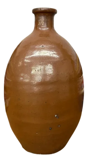 Reddish ClayBrown Sake Bottle Shaped Ceramic Vase