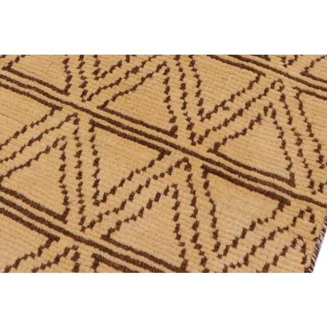 Beige Boho Chic Balochi Beige/Brown Wool Rug - 4'0''x5'10'' For Sale - Image 8 of 10