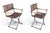 1960s Vintage Baroque Revival Brown Campaign Armchairs With X Frame - A Pair For Sale - Image 5 of 17
