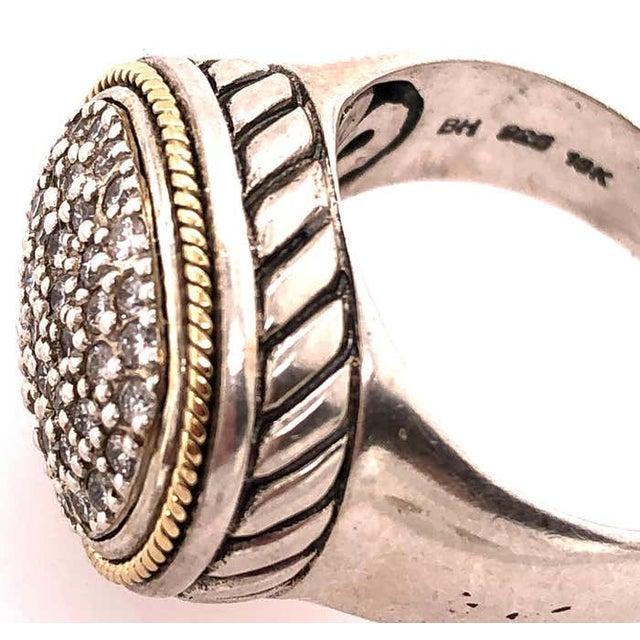 Platinum 18 Karat Two-Tone Gold Effy Fashion Ring With Diamonds, Size 7.75 For Sale - Image 8 of 12