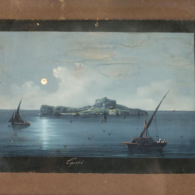 Unknown, Neapolitan School, Capri and Amalfi, Gouache on Paper For Sale - Image 3 of 12