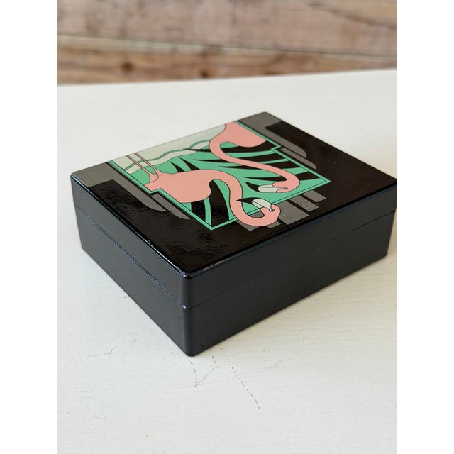 Art Deco 1985 Vando Flamingo Art Deco Style Box With Original Soap by Pelzman Designs For Sale - Image 3 of 10