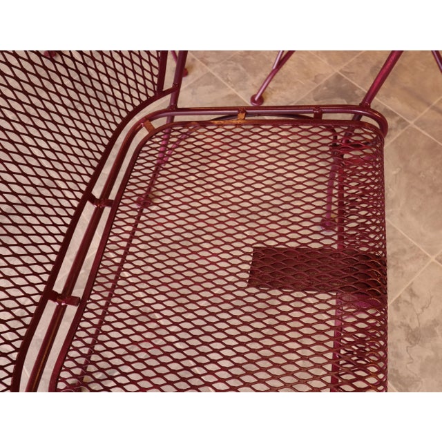 Metal Mid-Century Russell Woodard Grapevine Wrought Iron Patio Dining Set, 5 Pieces, C. 1950s, Attributed For Sale - Image 7 of 16
