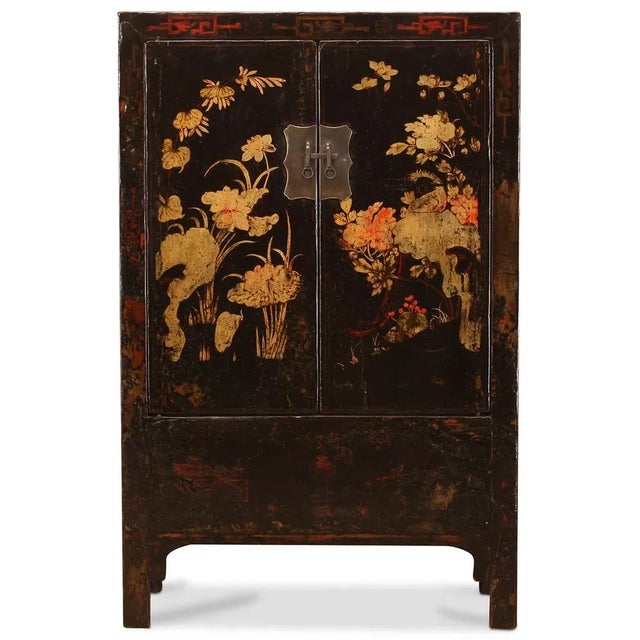 Wood Black Lacquer Shanxi Wedding Cabinet, 1890s For Sale - Image 7 of 7