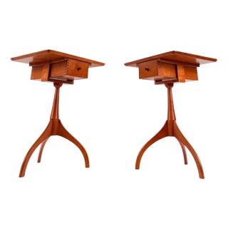 Side Tables in Cherry Wood by De Padova, 1980s, Set of 2 For Sale