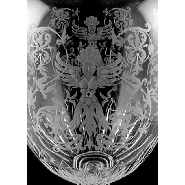 Large Italian Baroque Style Crystal Vase with Engravings, 1983 For Sale - Image 7 of 13