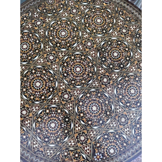 Vintage Marquetry Wood Inlay Round Side Table, Circa 1940 For Sale - Image 11 of 11