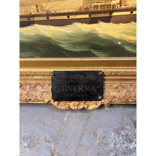 Sky Blue 1960s Salvatore Colacicco Original Marine Seascape Oil Painting For Sale - Image 8 of 10