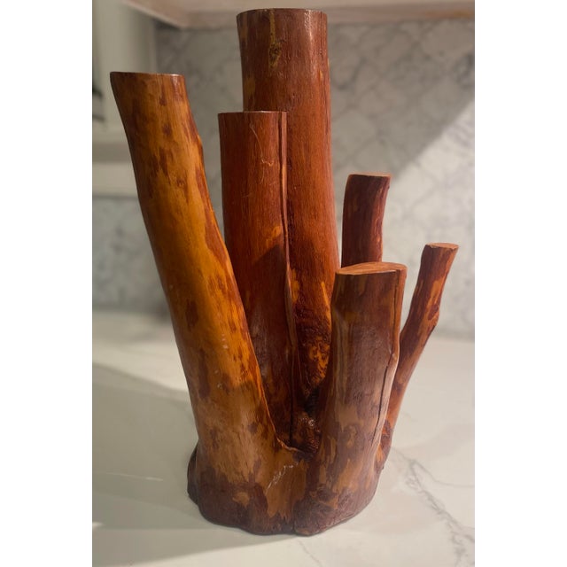 Organic Brutalist Sculptural Wood Object | Modern Architectural Accent Sculpture For Sale In Nantucket - Image 6 of 7
