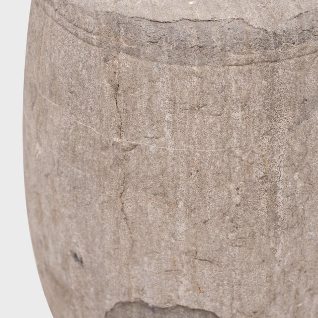 Antique Chinese Qing Limestone Drum, 18th Century For Sale - Image 4 of 4