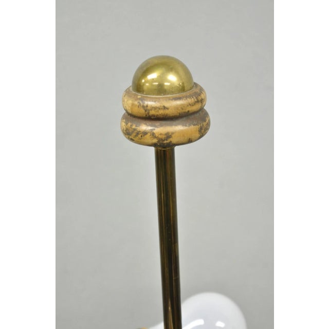 Vintage Italian Regency Style Brass & Wood Old World Globe Table Lamp by Hart For Sale - Image 10 of 18