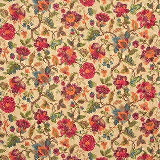 Sanderson Amanpuri Fabric in Mulberry/ Amber - a Sample For Sale