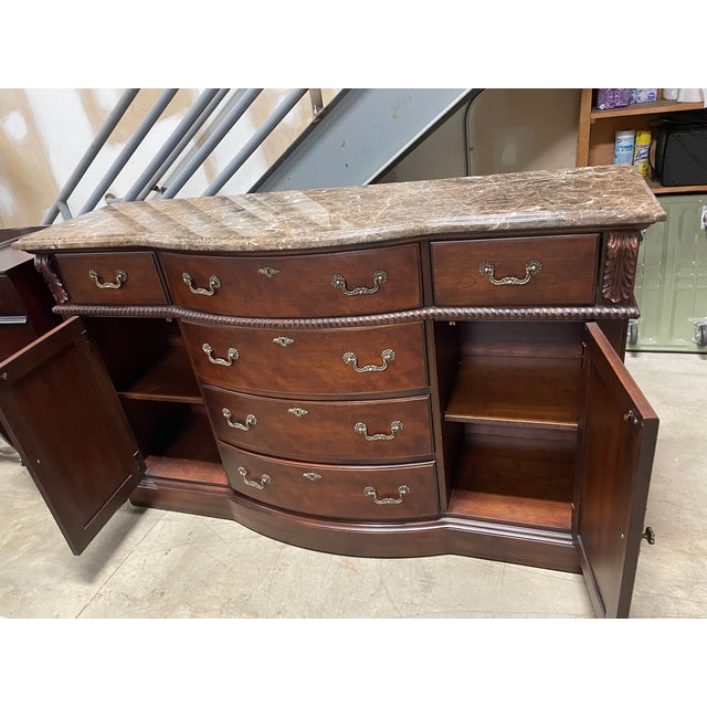 Thomasville River Roads Buffet With Brown Granite Top Chairish