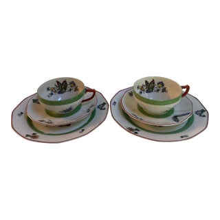 Antique 1910s Two(2) Trio Tea Sets From Porzellfabric Hertel, Jacob & Co. Rehau Bavaria Germany For Sale