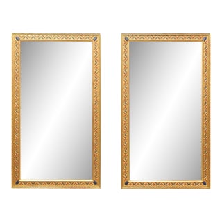 Mid 20th Century Large Pair of Richly Decorated Gilt Mirrors For Sale