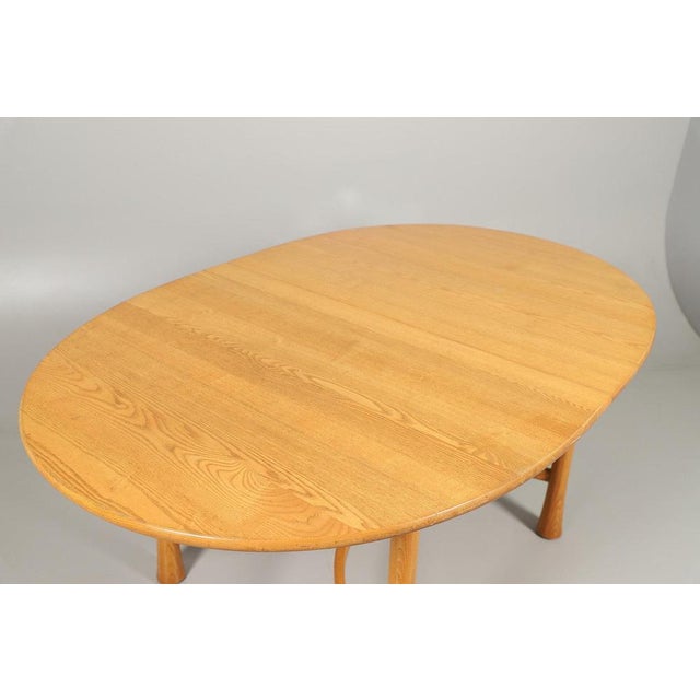 Vintage Oval Saville Dining Table in Elm from Ercol For Sale - Image 5 of 11