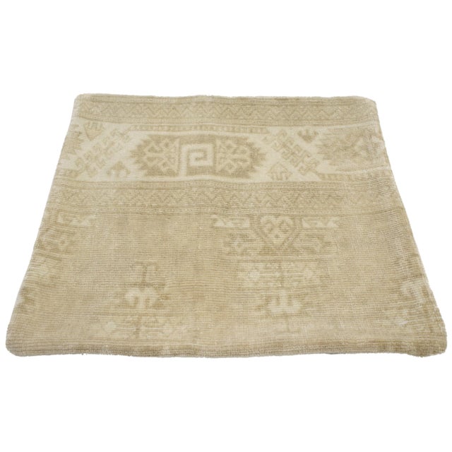 Modern Vintage Turkish Oushak Pillow Cover, 1'8 X 1'8 For Sale - Image 3 of 4