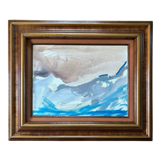 Matthew Izzo Painting in Vintage Wood Frame For Sale