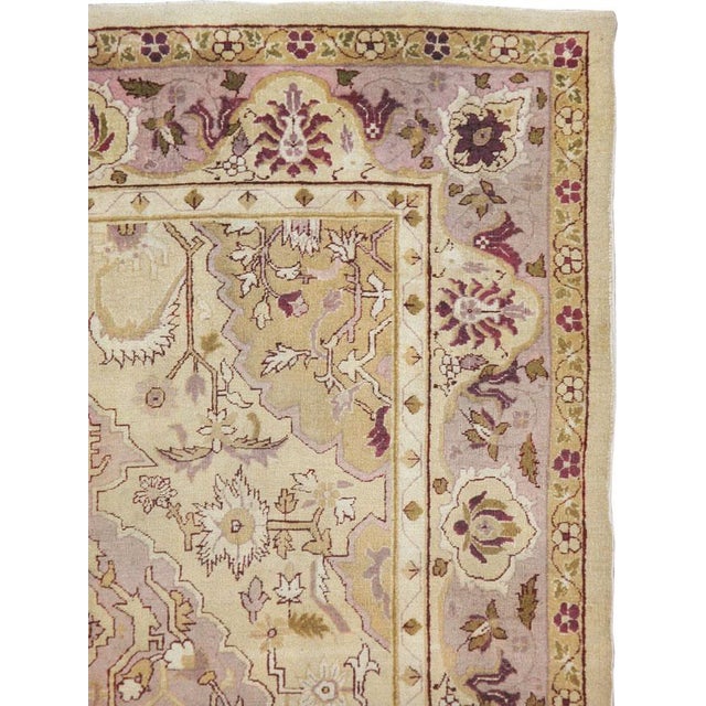 Rustic Antique Indian Agra Rug For Sale - Image 3 of 10