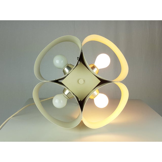 Mid-Century Italian Chrome-Plated and White Painted Metal Table Lamp, 1960s For Sale - Image 9 of 11