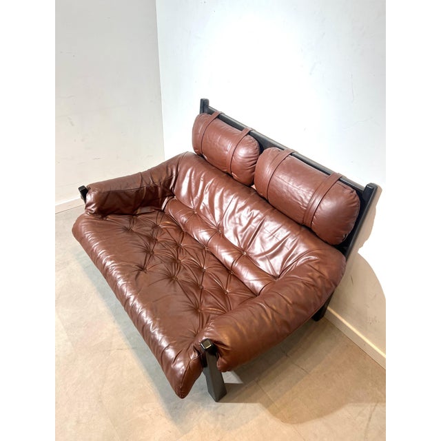 Two-Seater Sofa in Leather by Gerard Van Den Berg For Sale - Image 3 of 7