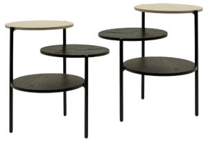 Black and Grey Triplo Table by Mason Editions, Set of 2