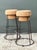Vintage Cork and Metal Bar Stools - A Pair For Sale - Image 9 of 12