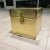 Mid-Century Modern Mid-Century Modern Campaign Style Brass-Clad Cube Nightstand End Table in Sarreid Ltd. For Sale - Image 3 of 13