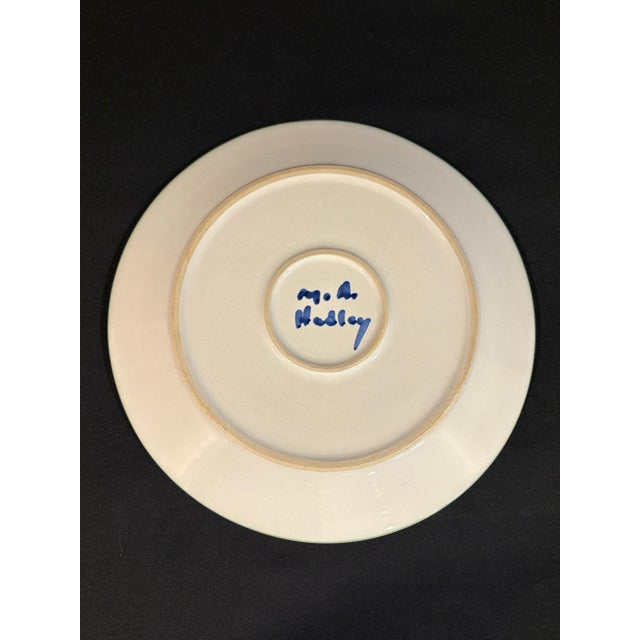 Mid 20th Century Mid-Twentieth Century M. A. Hadley Hand Painted Stoneware Dinner Plate in the Bouquet Pattern For Sale - Image 5 of 6