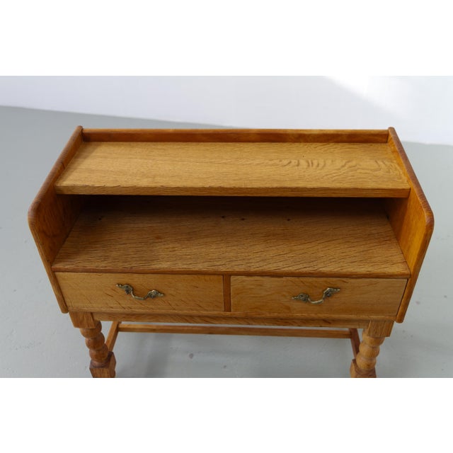 1970s Brutalist Danish Oak Bedside Table, 1970s For Sale - Image 5 of 18