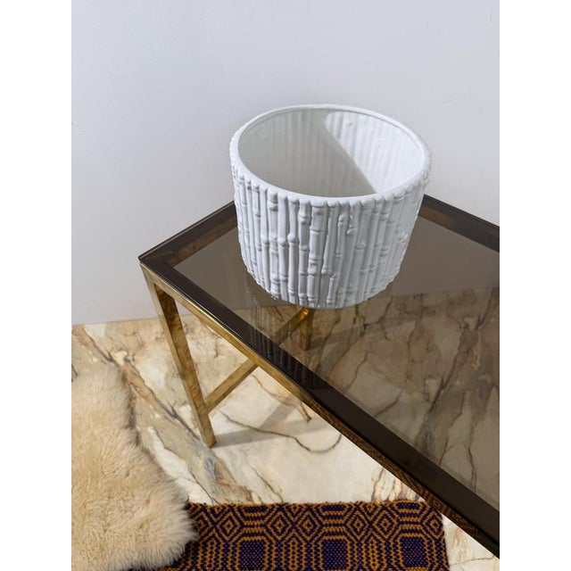 Vintage Chippendale Style Cachepot in White Glazed Ceramic, 1970s For Sale - Image 15 of 16