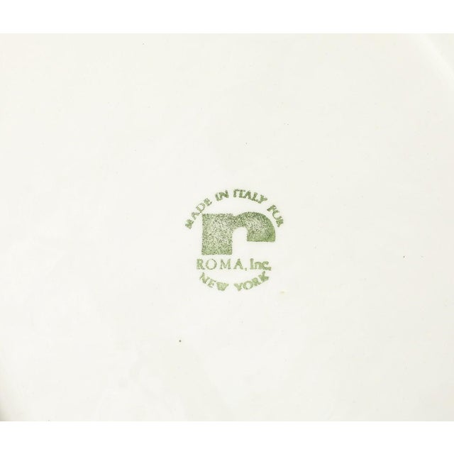 Vintage Roma Inc. 8-Piece Set of Vintage Green & White Ceramic Spongeware Dishes 2 Bowls 8.25" diam x 2" H 2 bowls 10.5"...