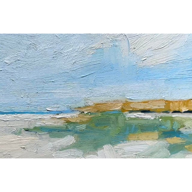 Abstract Beach Landscape Oil Painting on Masonite Panel Original oil painting 12.25 x 24.25 masonite panel Signed Haas...