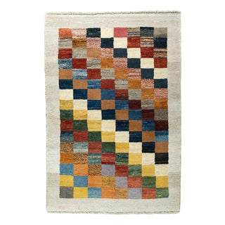 Hand-Knotted Gabbeh Nomadic Rug For Sale