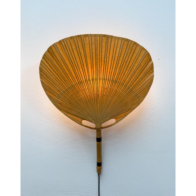 Vintage Uchiwa III Wall Lamp in Bamboo by Ingo Maurer for M-Design, Germany, 1970s, Set of 2 For Sale - Image 9 of 10