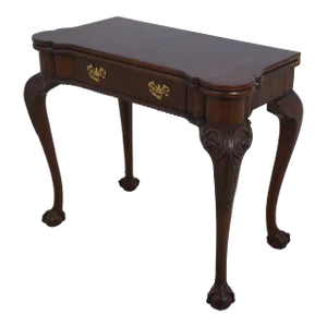 Maitland Smith Leather Interior Clawfoot Game Table