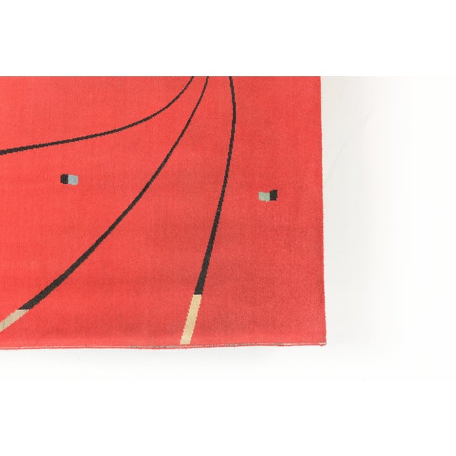 German Wool Rug with Graphic Design, 1950s For Sale - Image 3 of 7