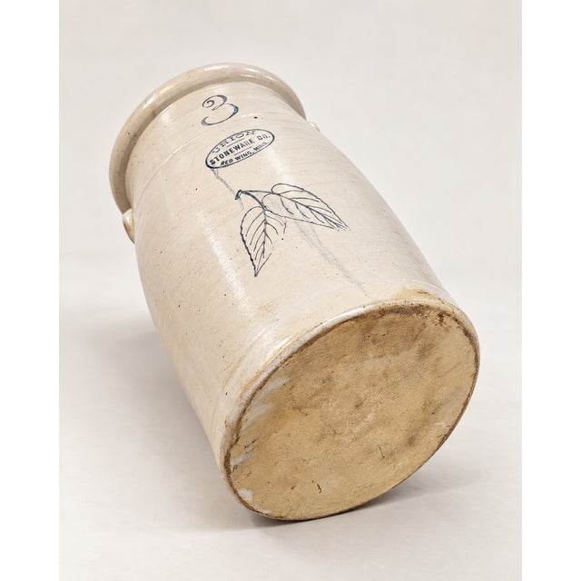 American Antique Union Stoneware Co. Red Wing 3-Gallon Churn – Circa 1895–1909 For Sale - Image 3 of 3