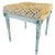 Wood Mid 20th Century French Louis XVI Style Blue Painted Footstools With Brass Accents & Polka Dot Cut Velvet - A Pair For Sale - Image 7 of 18