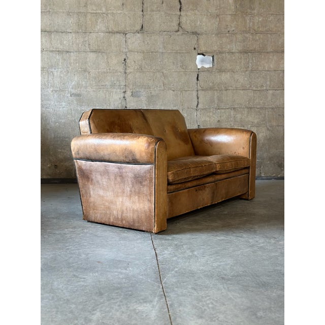Art Deco Bart Van Bekhoven Art Deco Leather Sofa For Sale - Image 3 of 10