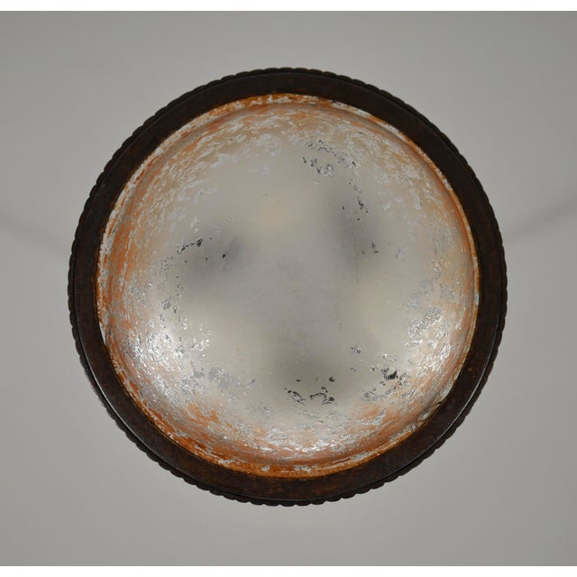 Daum French Art Deco Pendant Light 1920s - Wrought Iron & Hand-Chiseled Bowl For Sale - Image 12 of 14