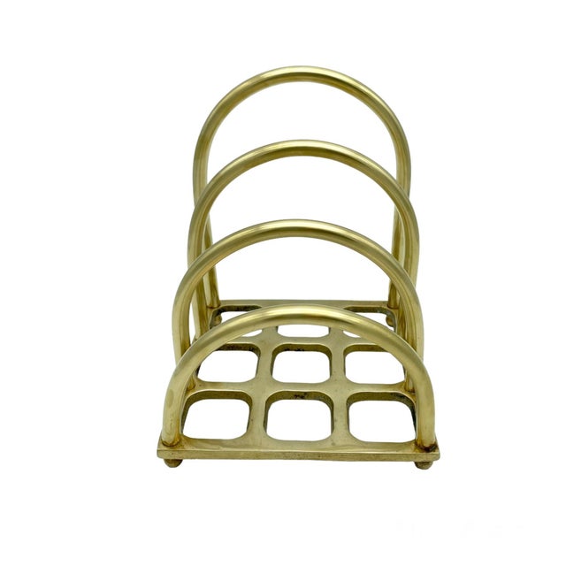 Mid-Century Modern Mid 20th Century Large Brass Letter Rack For Sale - Image 3 of 6