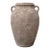 Rustic Brown Textured Ceramic Flower Vase With Vintage-Style Double Handles For Sale