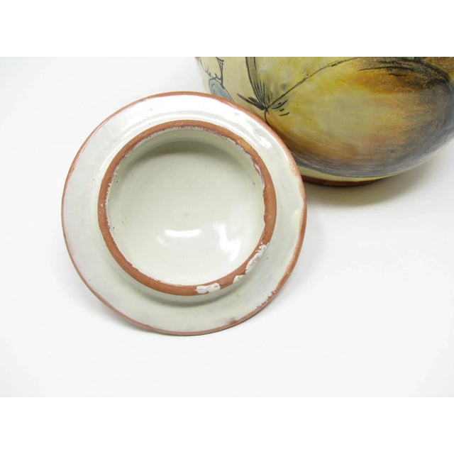 Ceramic Vintage Mayolica Santa Rosa Folk Art Mexican Majolica Pottery Lidded Urn or Jar With Fruit Decoration For Sale - Image 7 of 13