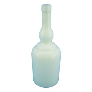 19th Century Morandi Bottle Vase in White Opaline Milk Glass attributed to Salviati Murano, Italy For Sale