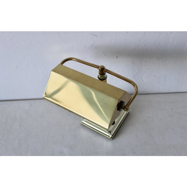 Metal Vintage Brass Bankers Desk Lamp For Sale - Image 7 of 12