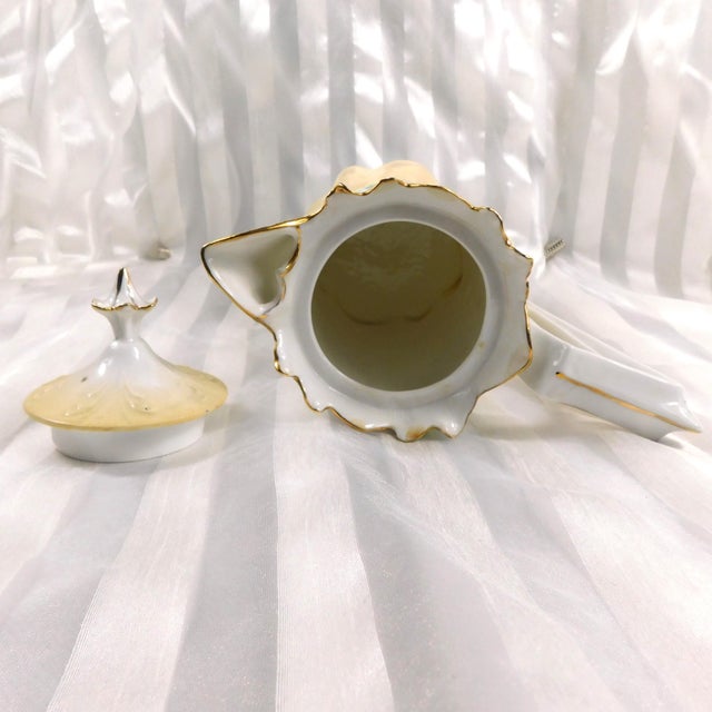 1920s Unmarked Floral Chocolate Pot Set With Six Cups For Sale - Image 10 of 13